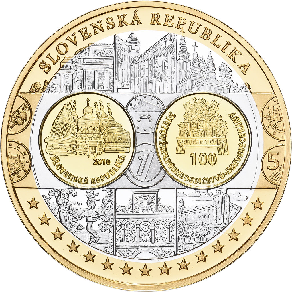 Eslováquia, medalha, L'Europe, Prata, FDC, MS64