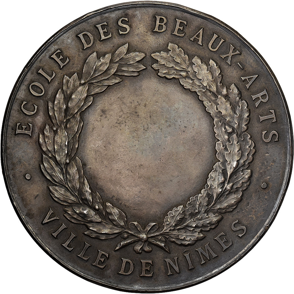 Francja, medal, Ecole des Beaux-Arts, Ville de Nîmes, Srebro, O.Roty, AU(55-58)