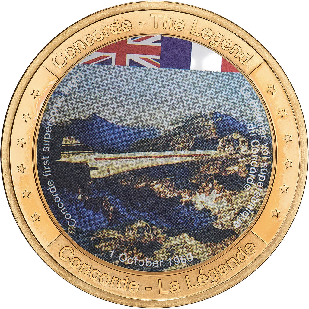 France, Medal, Concorde, La Légende, Copper Gilt, MS(65-70)