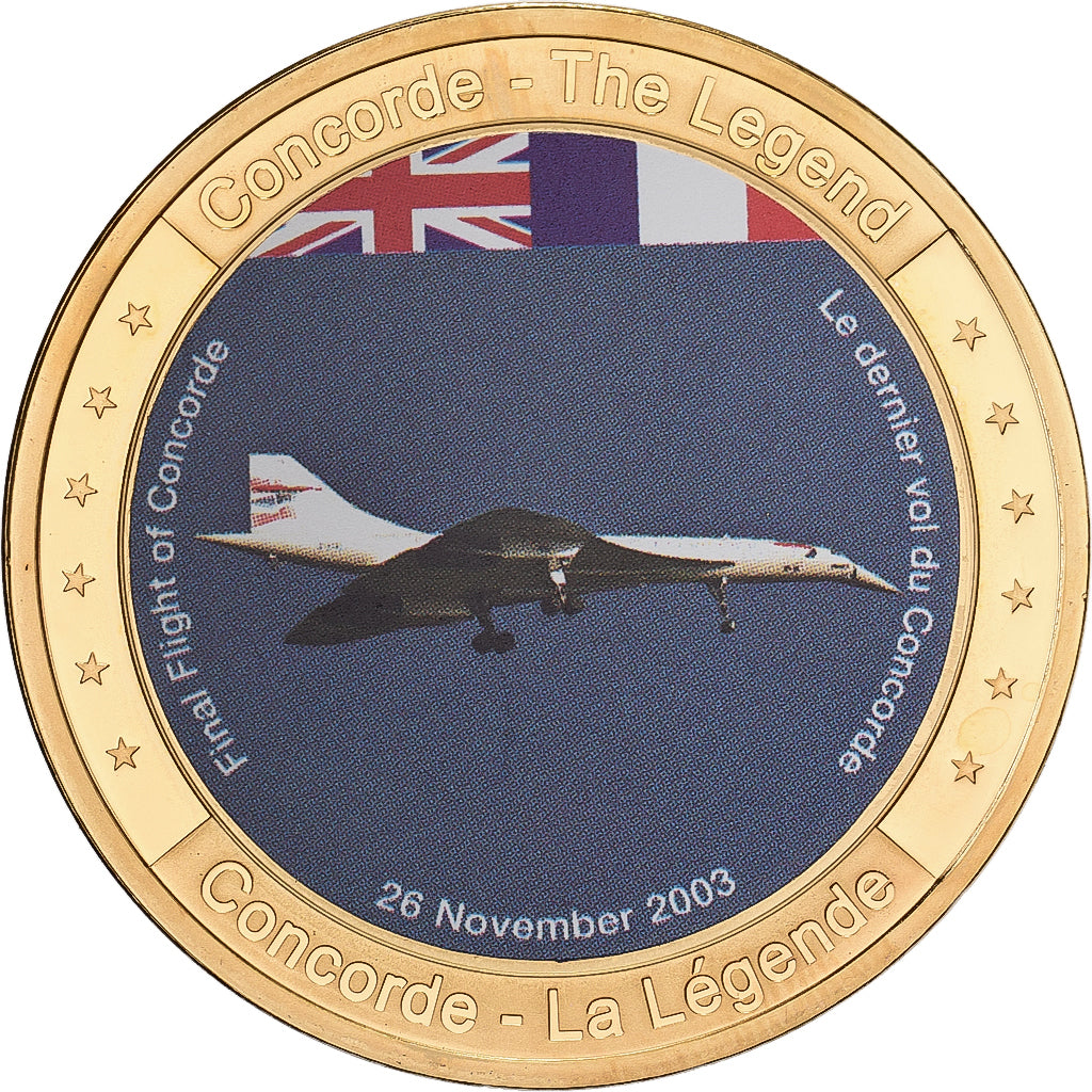 Francia, medalla, Concorde, La Légende, Copper Gilt, FDC