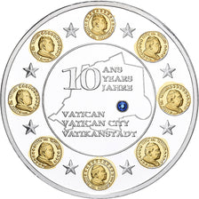Francja, medal, Vatican, 10 Ans dans l'Europe, Miedź platerowana srebrem
