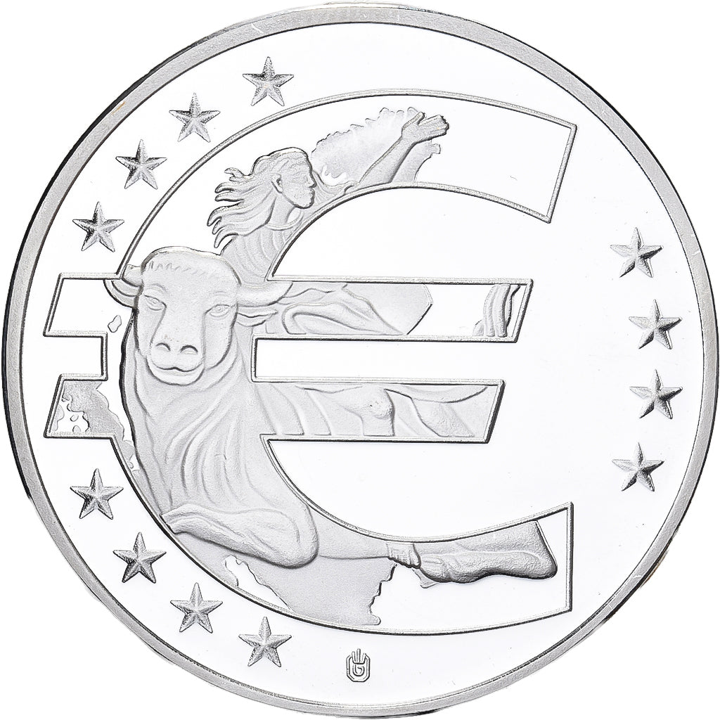 Francja, medal, Vatican, 10 Ans dans l'Europe, Miedź platerowana srebrem