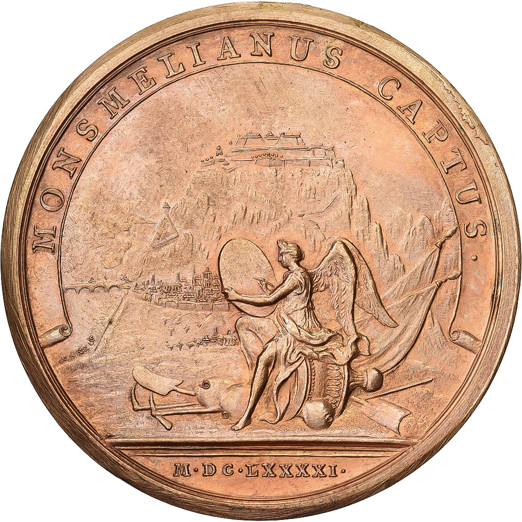Francia, medalla, Louis XIV, Prise de Montmélian, 1691, Bronce, Mauger