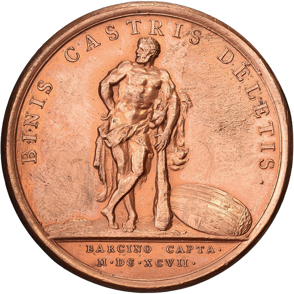 Francia, medaglia, Louis XIV, Prise de Barcelone, 1697, Bronzo, Mauger