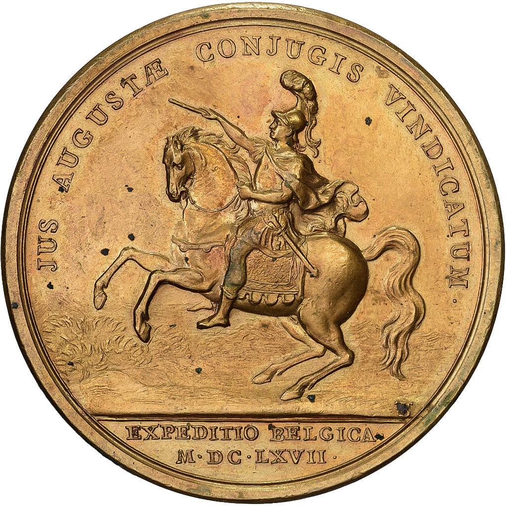 France, Medal, Louis XIV, Louis XIV, Campagne de Flandre, 1667, Bronze, Mauger
