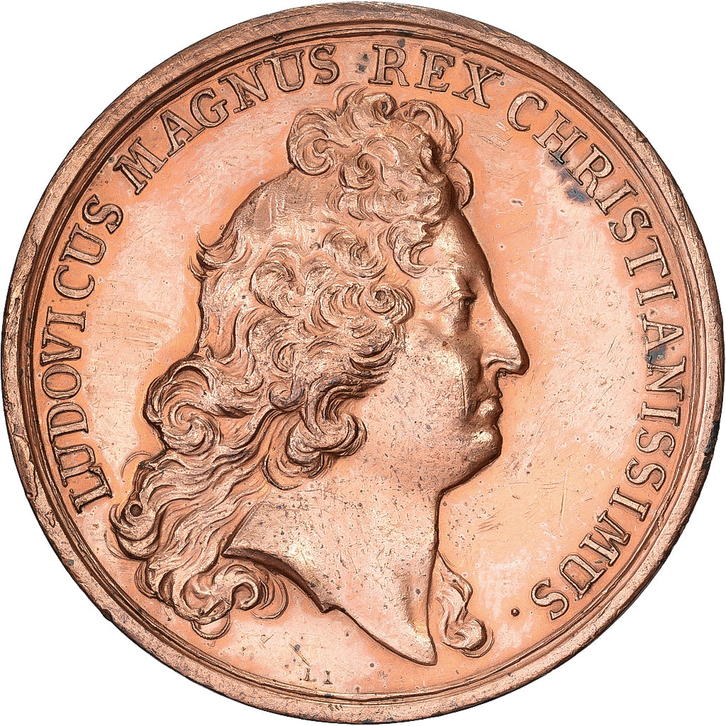France, Medal, Louis XIV, Bataille Navale d'Augusta en Sicile, 1676, Bronze