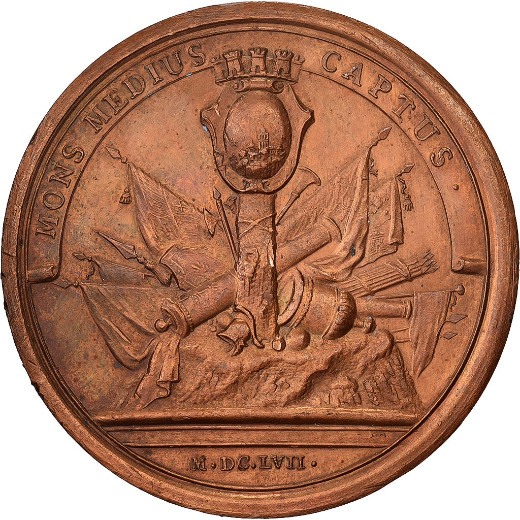 Francia, medaglia, Louis XIV, Prise de Montmédy, 1657, Bronzo, Mauger