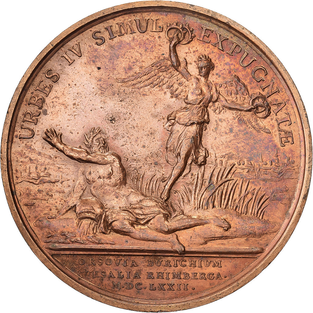 Frankreich, Medaille, Louis XIV, Prise d'Orsoy, Rheinberg, Büderich et Wesel