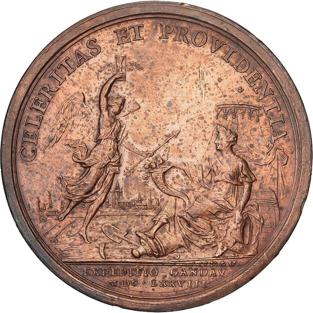 Francia, medaglia, Louis XIV, Expédition de Gand, 1678, Bronzo, Mauger