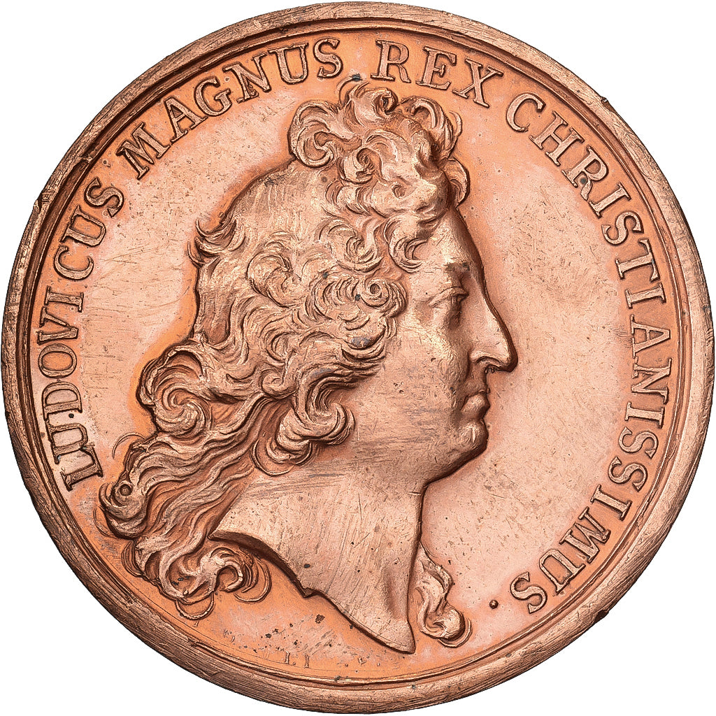 Francia, medaglia, Bataille Navale de Palerme, 1676, Bronzo, Mauger, Restrike