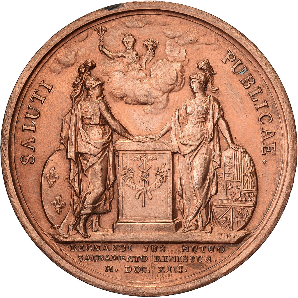 Frankreich, Medaille, Louis XIV, La Renonciation, 1713, Kupfer, Mauger