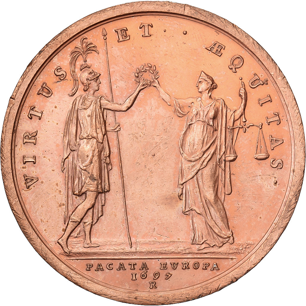 Francja, medal, Louis XIV, Paix de Ryswick, 1713, Miedź, Mauger, Ponowne bicie
