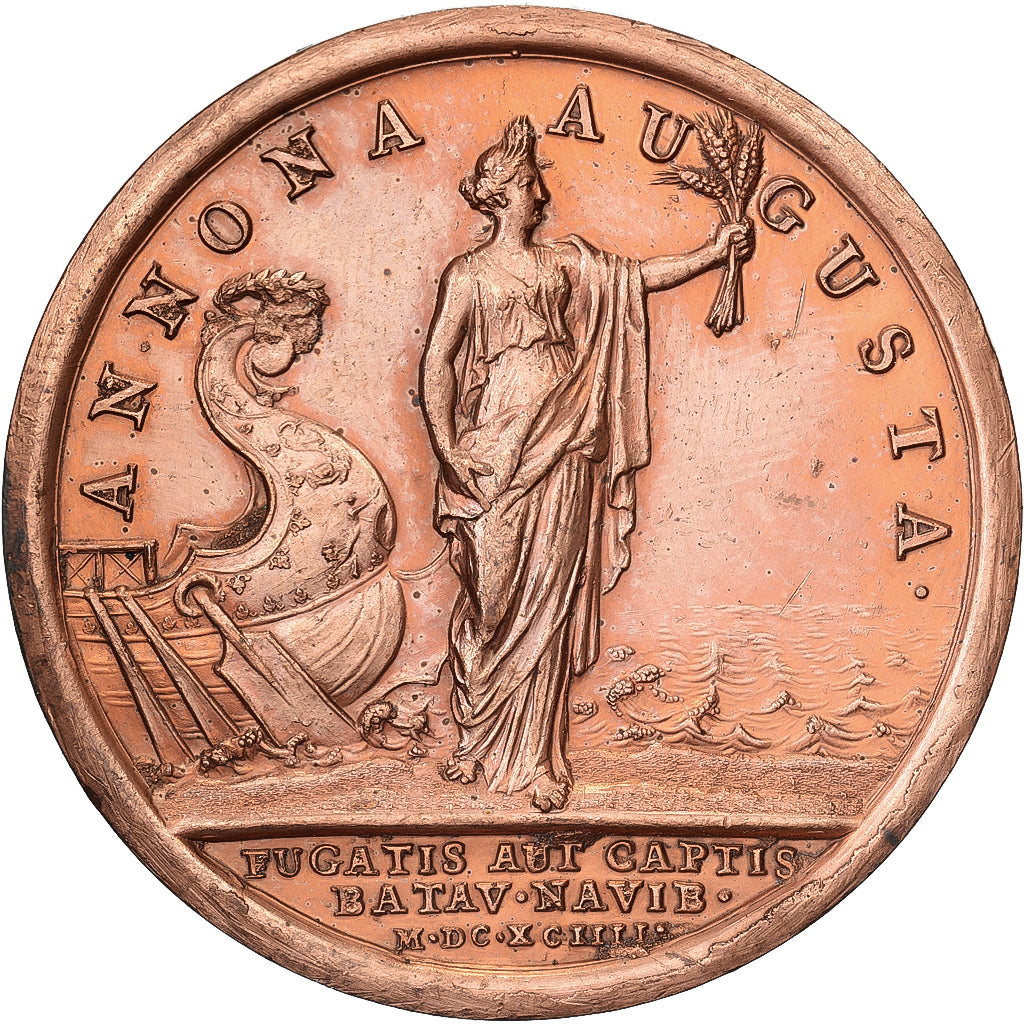 Francja, medal, Louis XIV, La France Pourvu de Blé, 1694, Miedź, Mauger