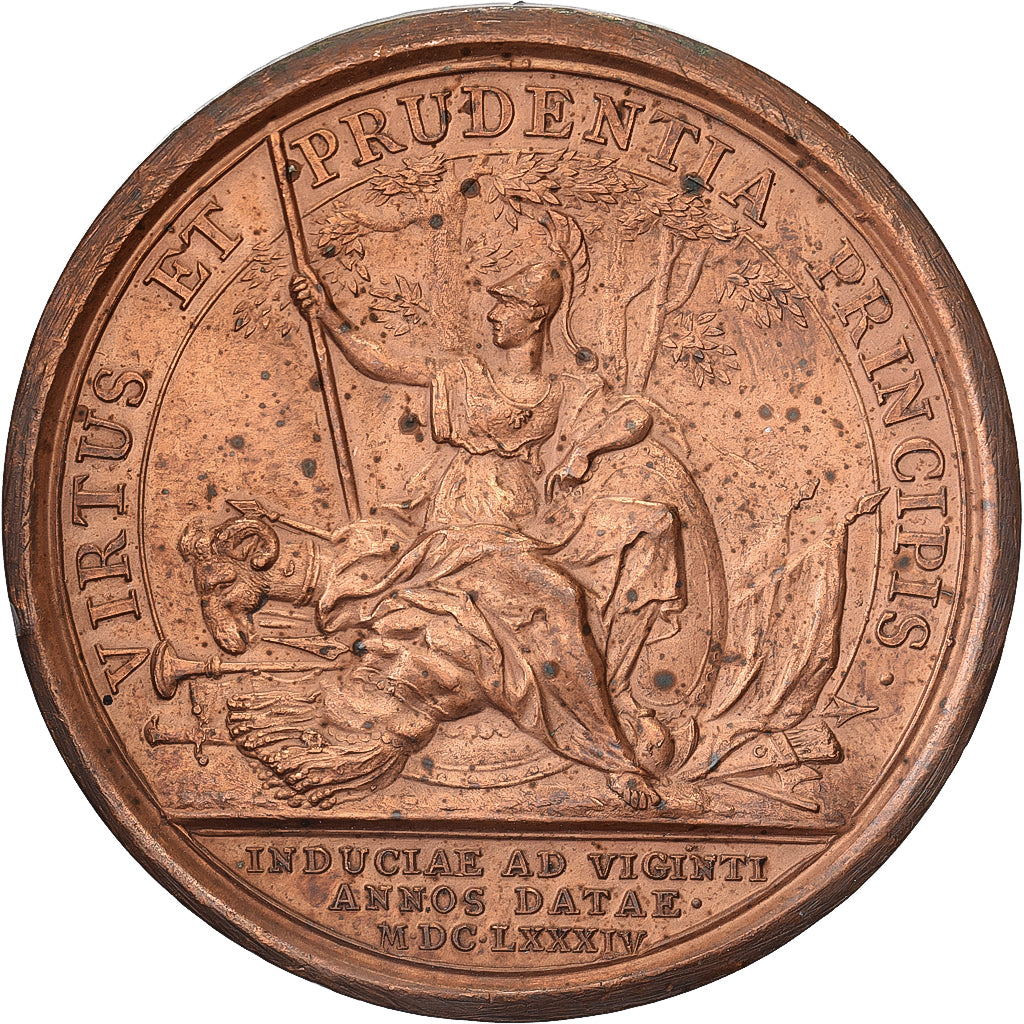 Frankreich, Medaille, Louis XIV, Trêve de Vingt Ans, 1684, Kupfer, Mauger
