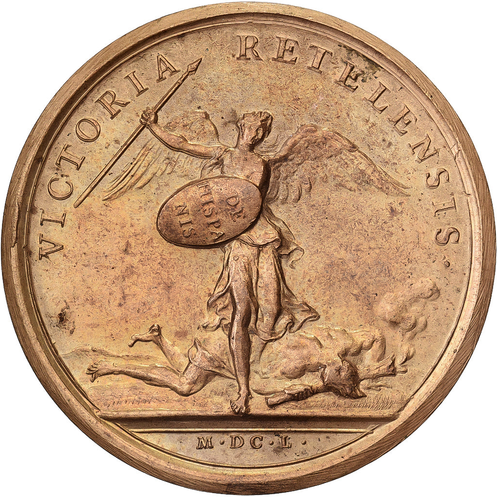Francia, medalla, Louis XIV, Bataille de Rethel, 1650, Bronce, Mauger, Restrike