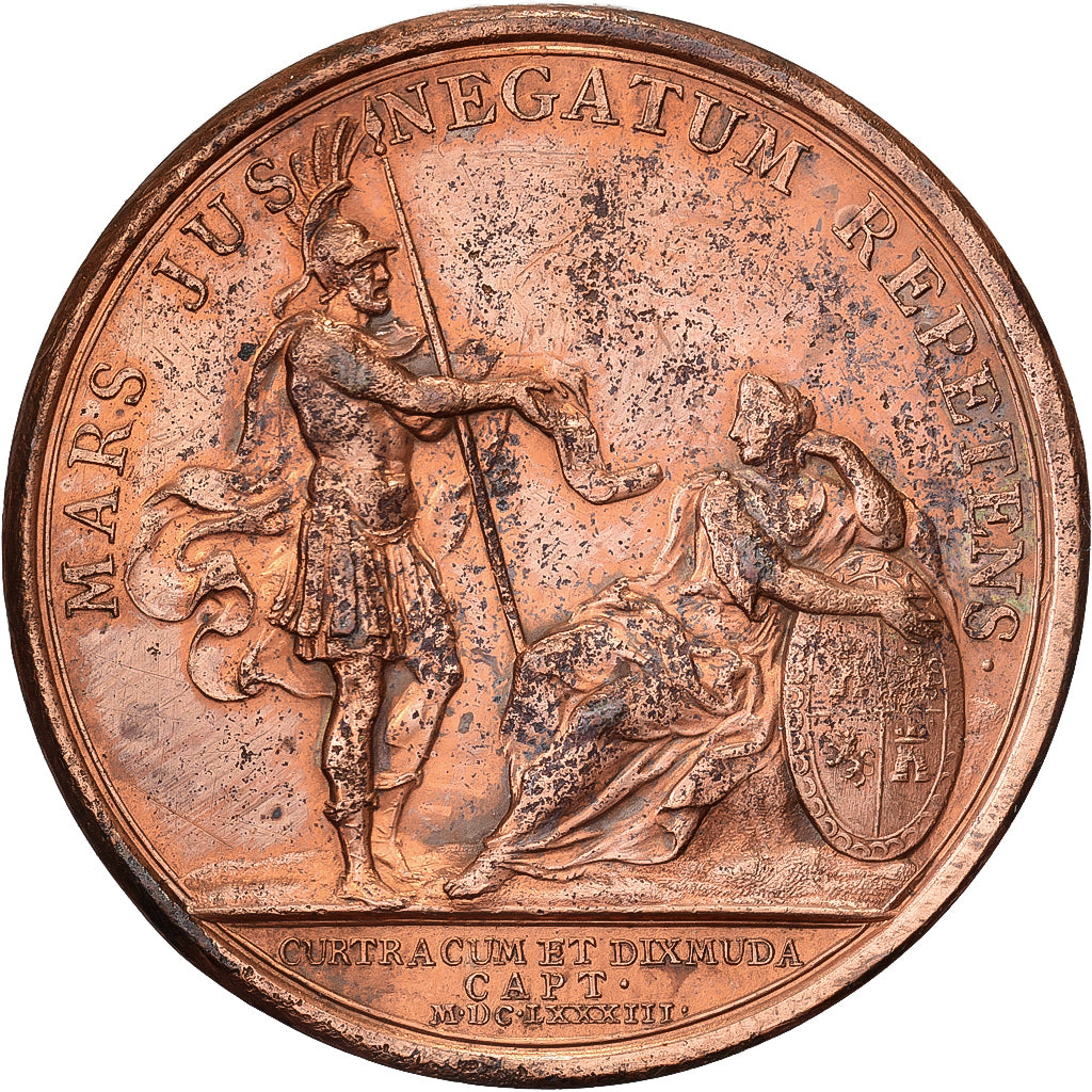 Frankreich, Medaille, Louis XIV, Prise de Courtrai et Dixmude, 1683, Kupfer