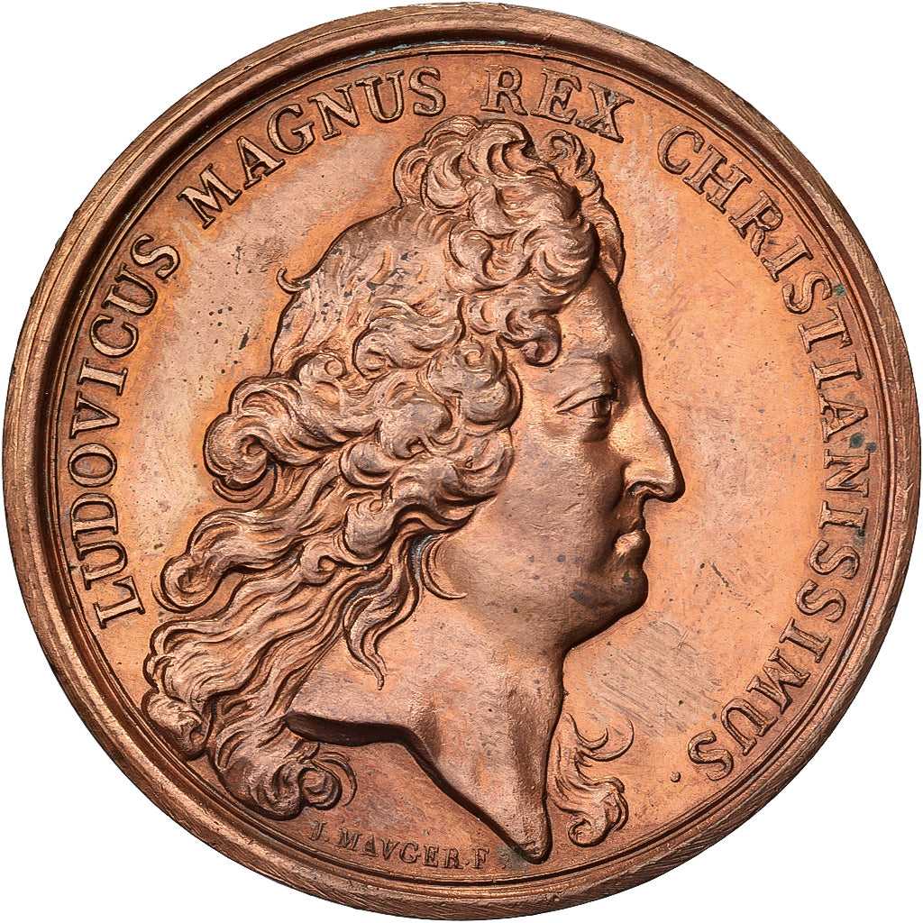 Francja, medal, Louis XIV, Paix avec la Savoie, 1696, Miedź, Mauger, Ponowne