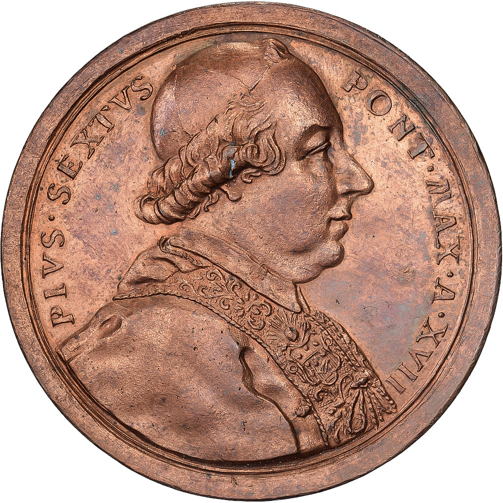 Vaticaanstad, Medaille, PIO VI 1775/1799 1791 ANNO XVII per la bonifica delle