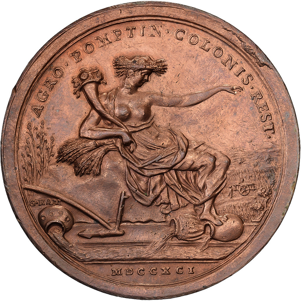 Vaticaanstad, Medaille, PIO VI 1775/1799 1791 ANNO XVII per la bonifica delle