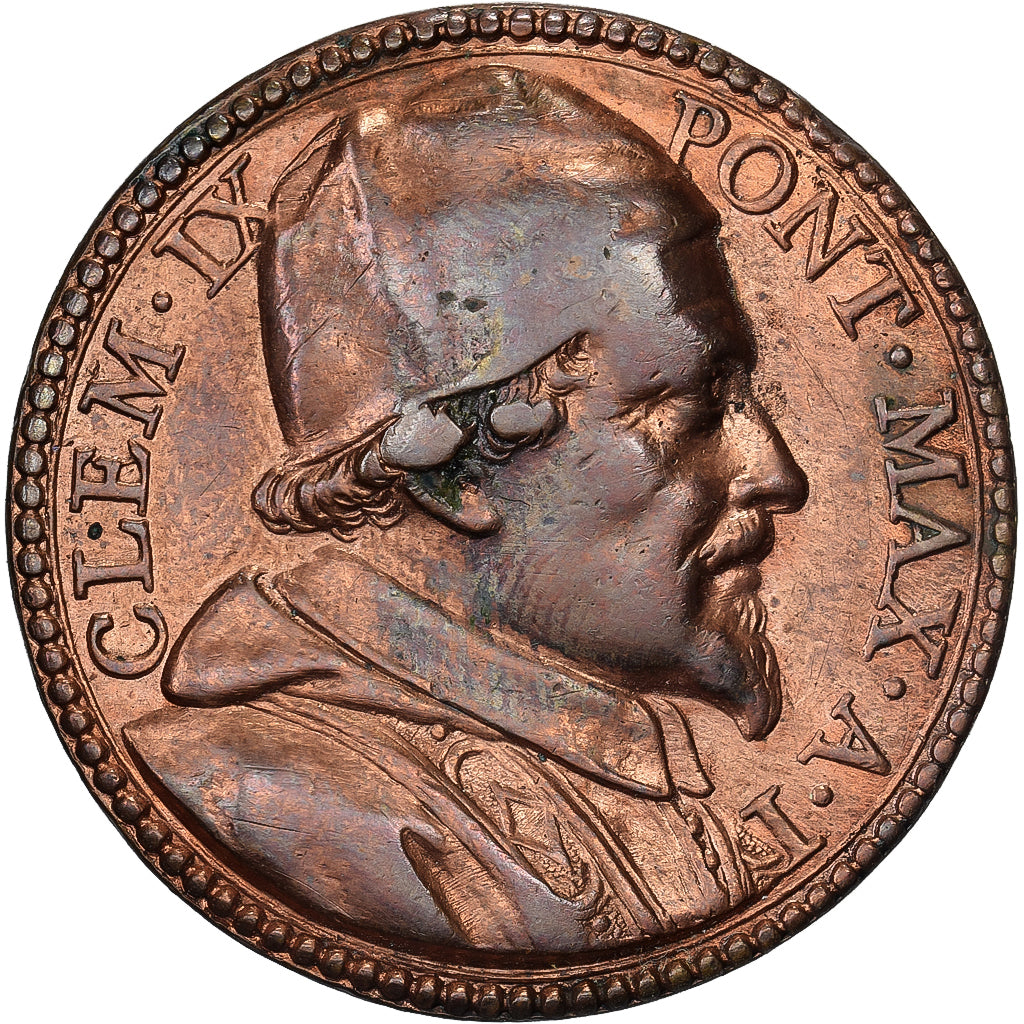 CIUDAD DEL VATICANO, medalla, Clément IX, 1667, Cobre, MBC