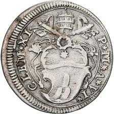 Italian States, PAPAL STATES, Clement XI, Grosso, Rome, Silver, EF(40-45)