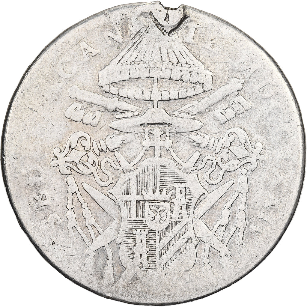 Italian States, PAPAL STATES, Sede Vacante, 1/2 Scudo, 1774, Rome, Silver