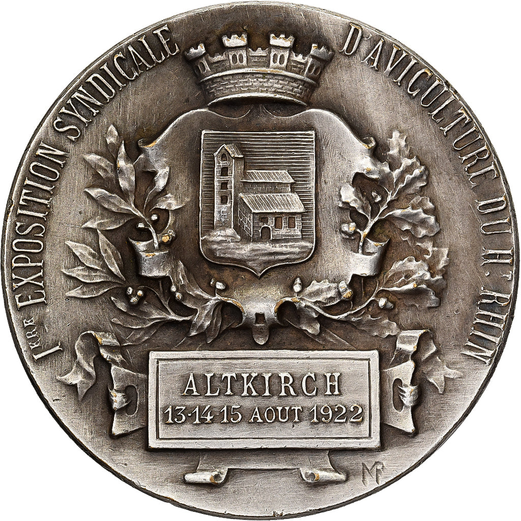 Frankreich, Medaille, Aviculture du Haut-Rhin, Altkirch, 1922, Silvered bronze