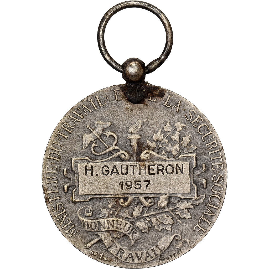 Francja, Ministère du Travail et de la Sécurité Sociale, medal, 1957, Bardzo