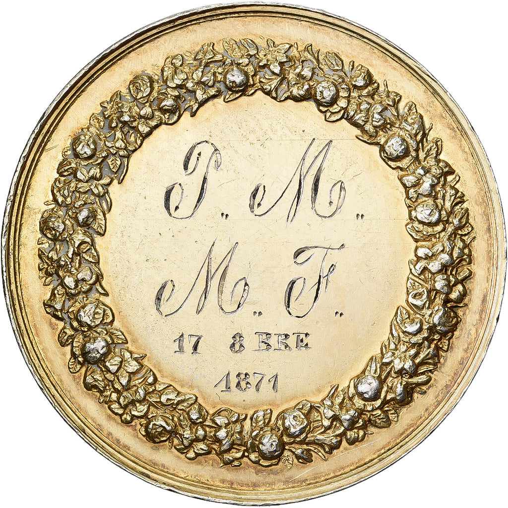 France, Token, Mariage, Fidélité Bonheur, Vermeil, Petit, AU(55-58)