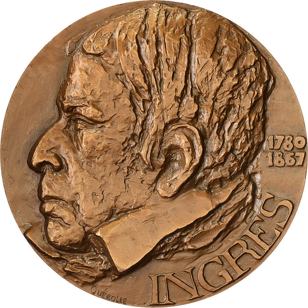 França, medalha, Jean-Auguste-Dominique Ingres, 1966, Bronze, Quérolle, MS(63)