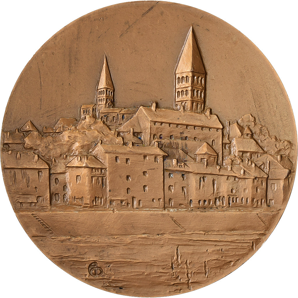 França, medalha, Saint Philibert de Tournus, 1966, Bronze, MS(63)