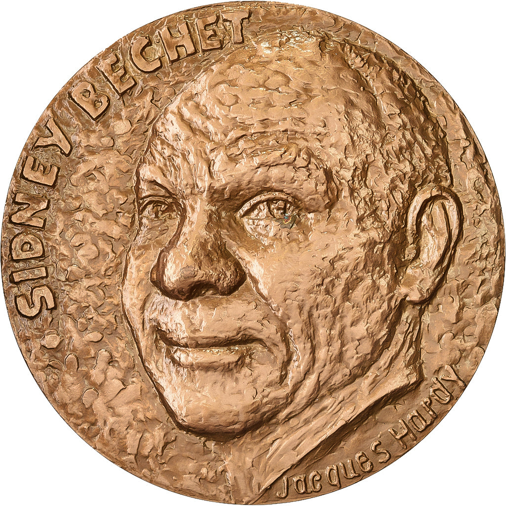 Francia, medaglia, Sidney Bechet, 1966, Bronzo, Jacques Hardy, SPL