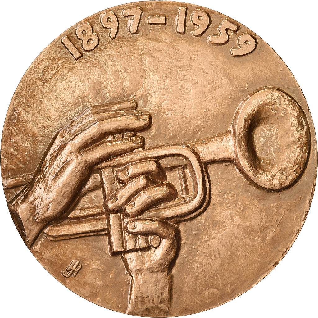 Francia, medaglia, Sidney Bechet, 1966, Bronzo, Jacques Hardy, SPL