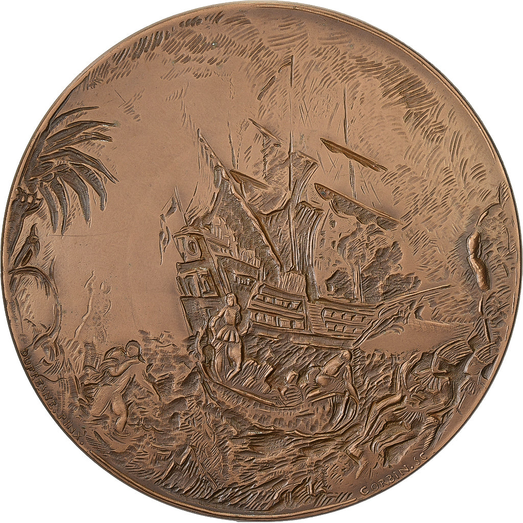 France, Medal, Charles Dufresne, 1969, Bronze, Corbin, MS(63)