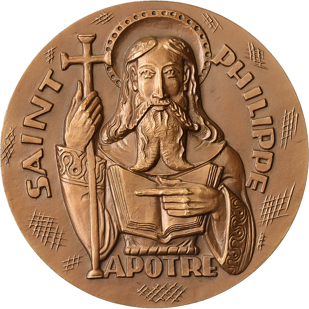 France, Medal, Apotre Saint Philippe, 1966, Bronze, Tschudin, MS(63)
