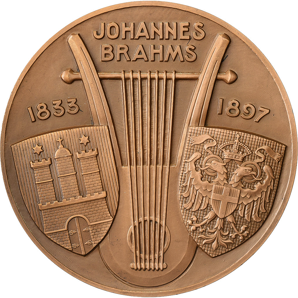 France, Medal, Brahms, Bronze, Cochet, Musique, MS(63)