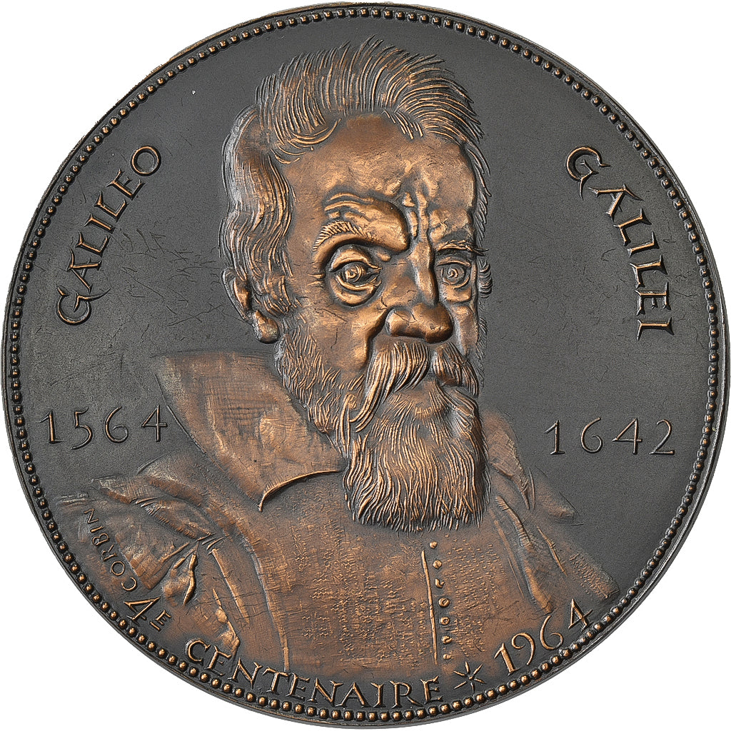 França, medalha, 4e centenaire de naissance de Galilée, MDP, Bronze, Corbin