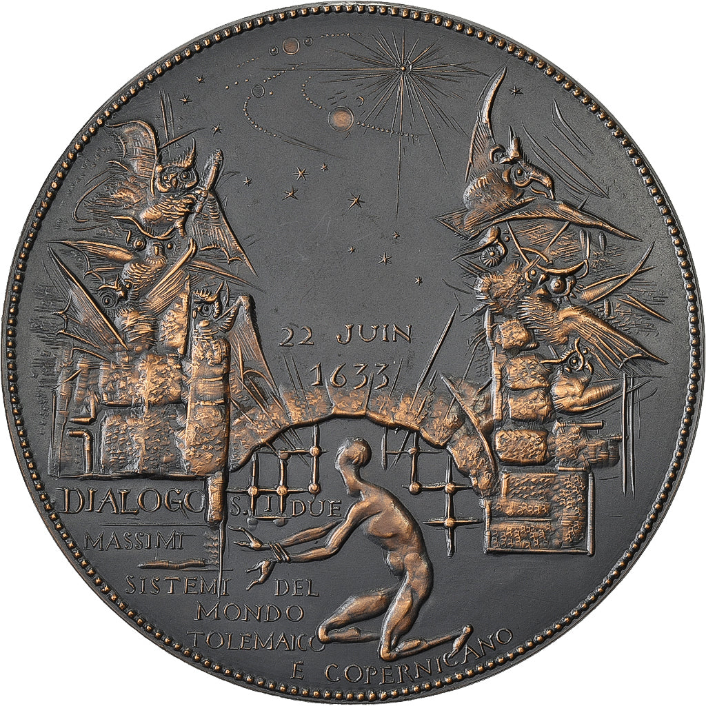 França, medalha, 4e centenaire de naissance de Galilée, MDP, Bronze, Corbin