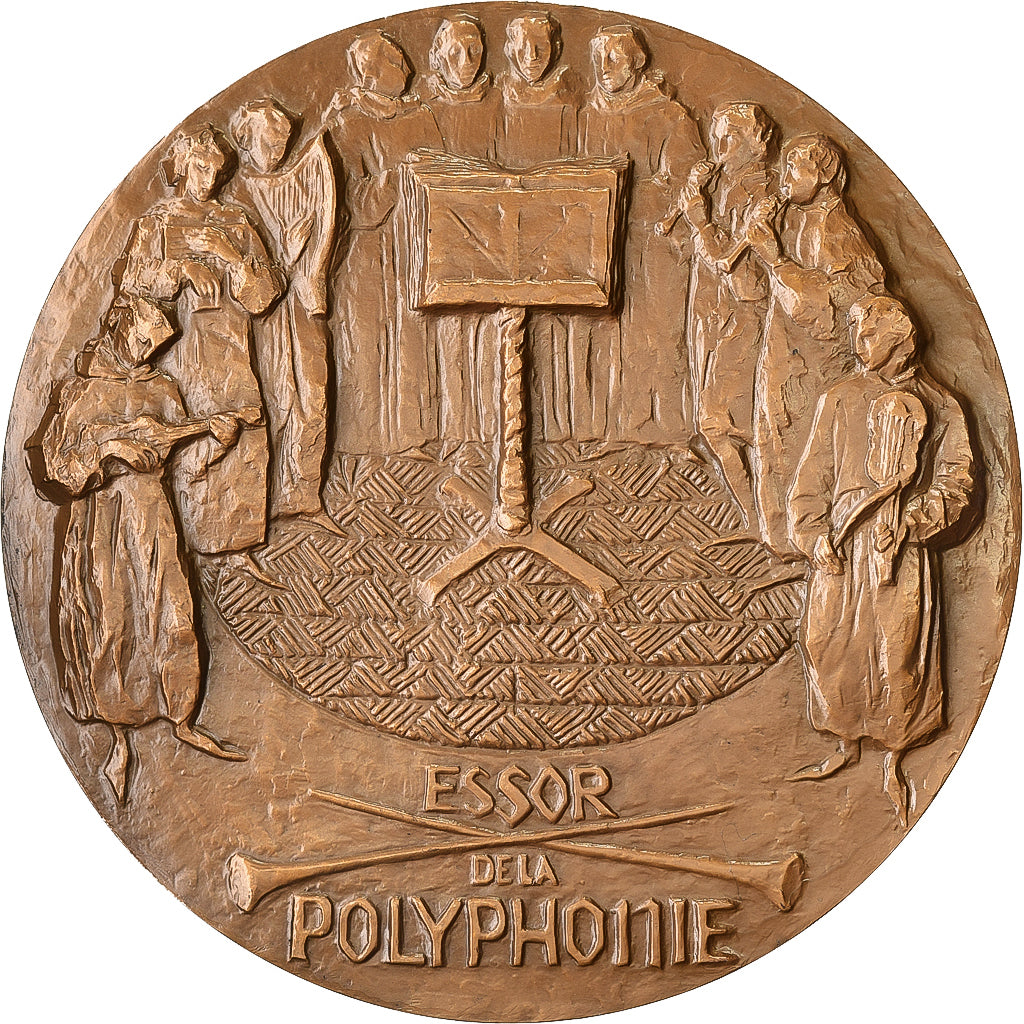 França, medalha, Maistre Guillaume Du Fay (1400-1474), 1966, Bronze, mocquot