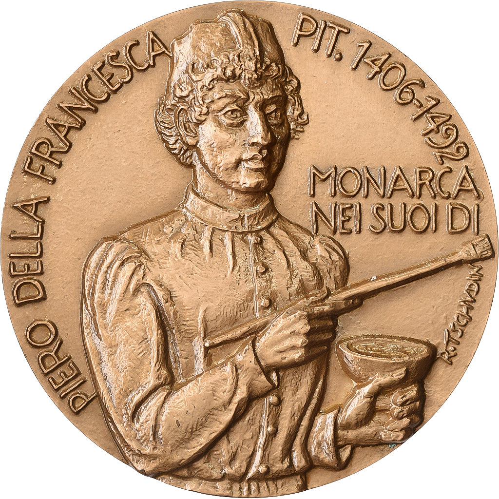 Francia, medaglia, Piero della Francesca, 1967, Bronzo, Tschudin, SPL