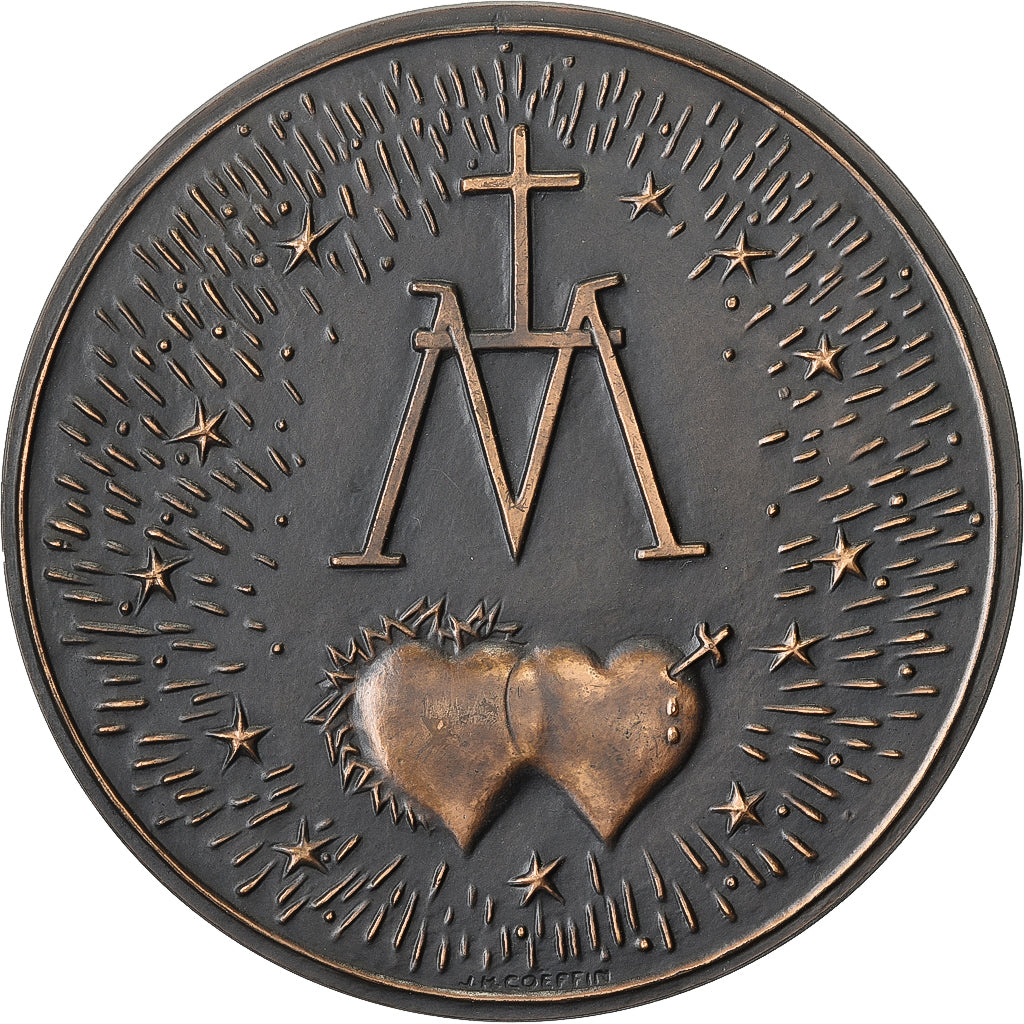 France, Medal, Sainte Marie, 1968, Bronze, Coeffin, MS(63)