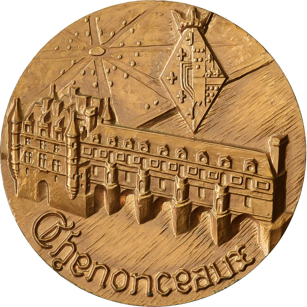 Francia, medaglia, Diane de Poitiers, Château de Chenonceaux, Bronzo, Coutré