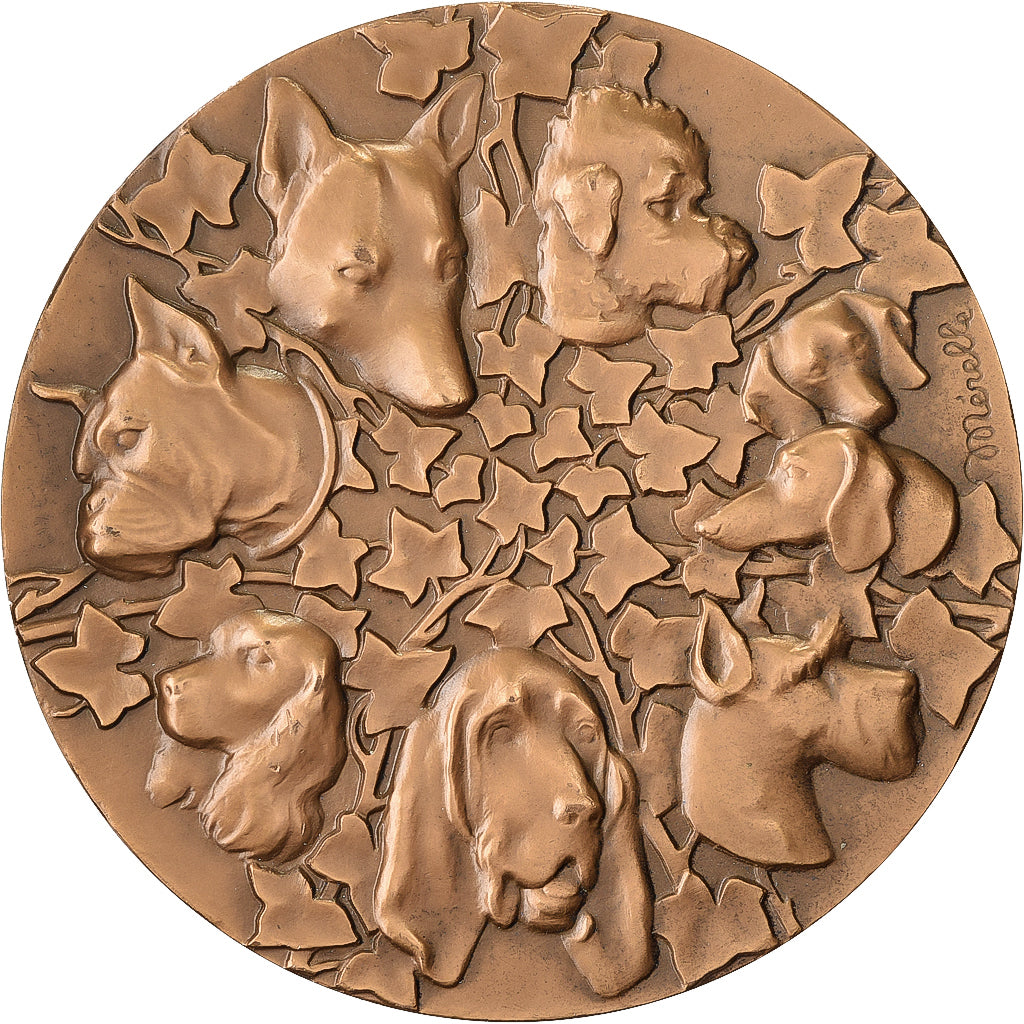 France, Medal, Chiens, 1968, Bronze, Mérelle, MS(63)