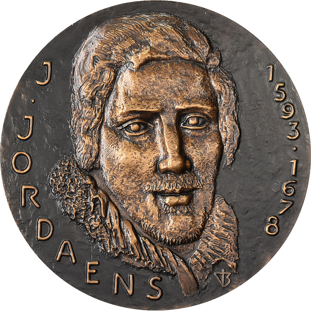Francia, medaglia, Jacob Jordaens, Peintre Flamand, Le Roi boit, 1967, Bronzo