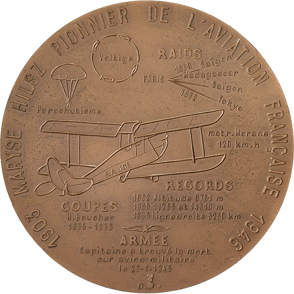 Francia, medaglia, Maryse Hilsz, 1972, Bronzo, S.Regis, SPL