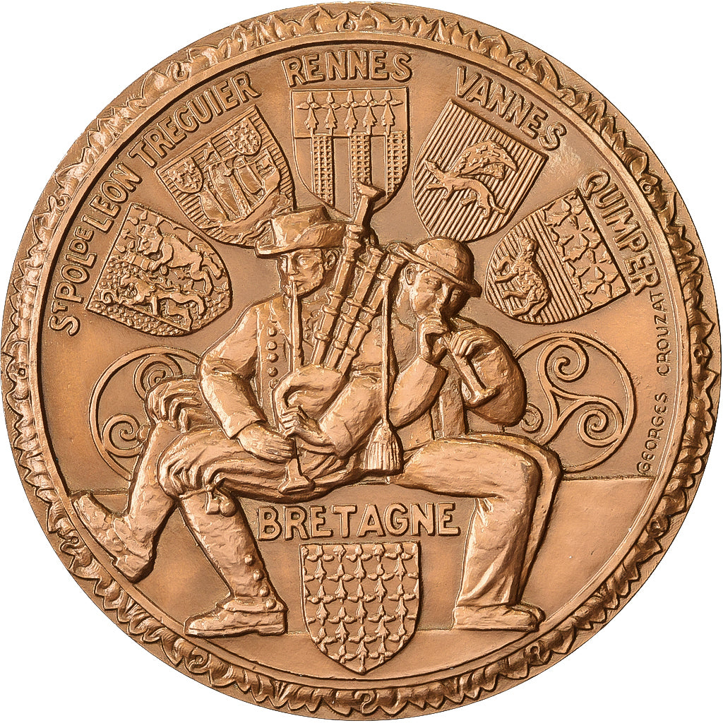 France, Medal, Jabadao, Bretagne, Bronze, Crouzat, MS(63)