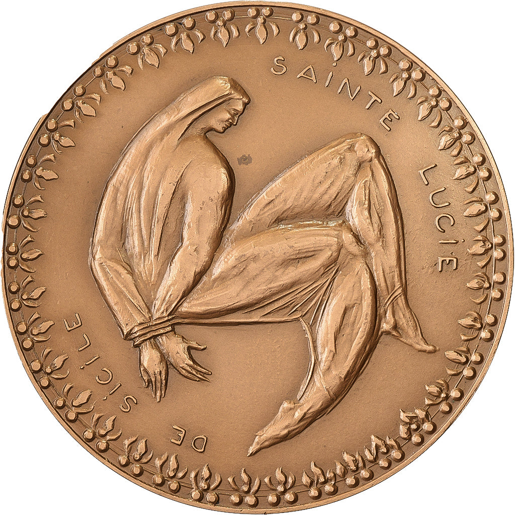 França, medalha, Sainte Lucie de Sicile, 1966, MDP, Bronze, BARREAULT