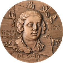 France, Médaille, Le Marquis de Sade, 1969, MDP, Bronze, SUP, Lagriffoul