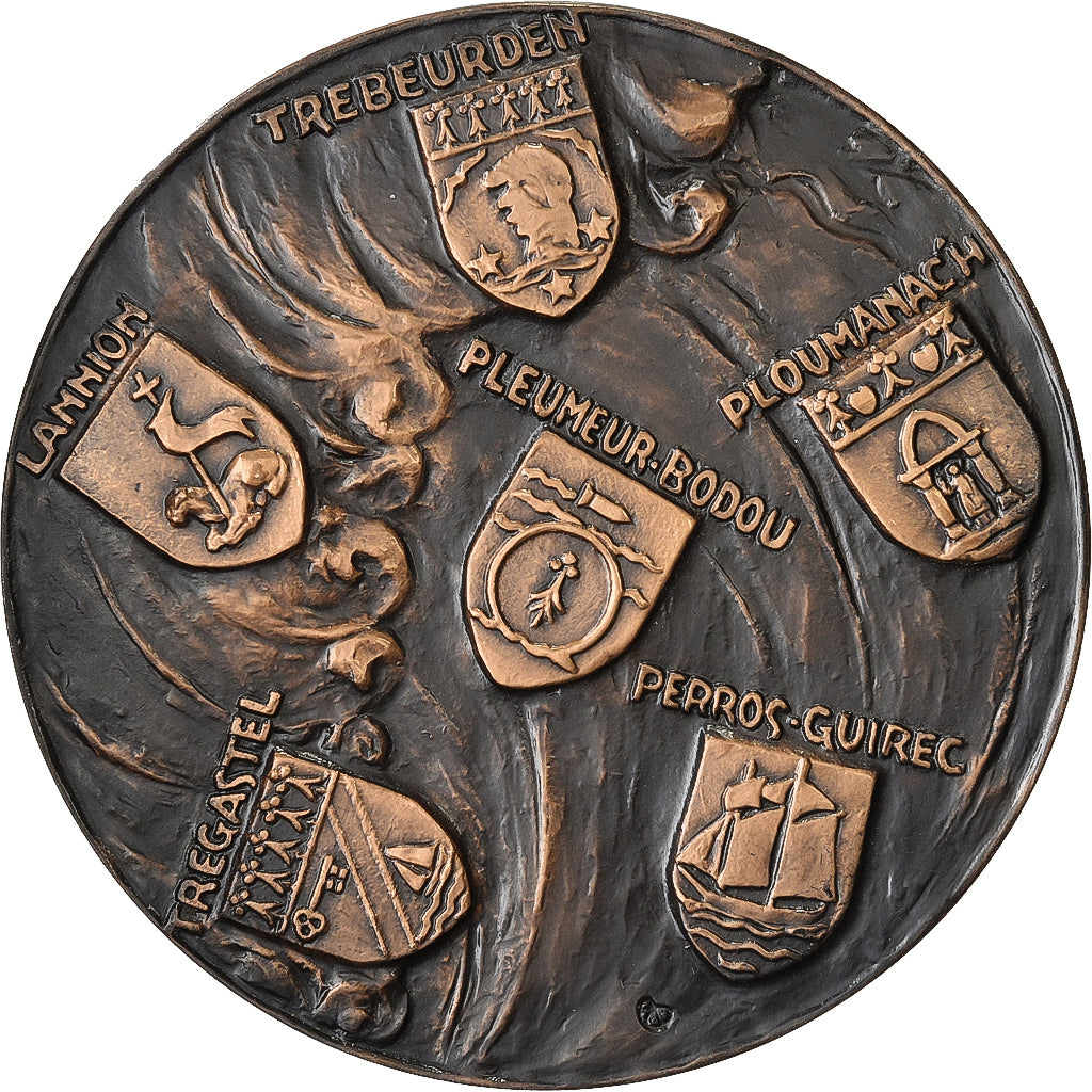 Francia, medaglia, Bretagne, Côte de Granit Rose, Bronzo, Monier, SPL