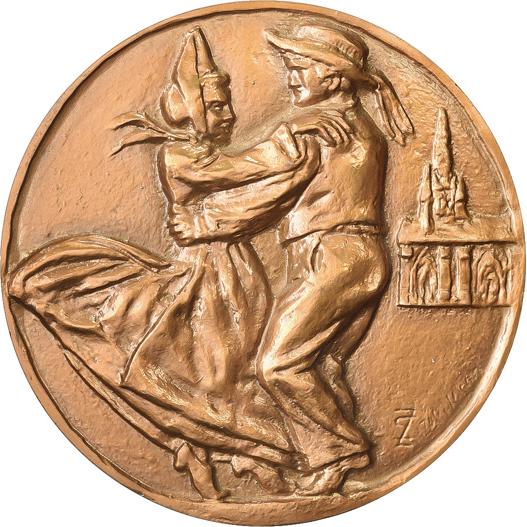 Francia, medaglia, Danse, Folklore, Bronzo, Bretagne joyeuse, SPL